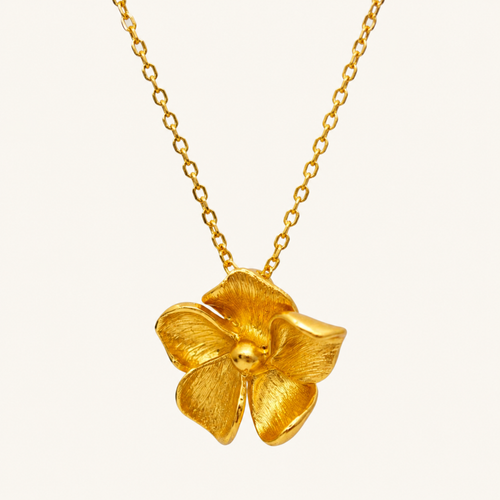 Collier pendentif fleur d'orchidée