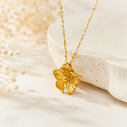 Collier pendentif fleur d'orchidée