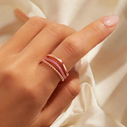 Bague rose à plusieurs couches