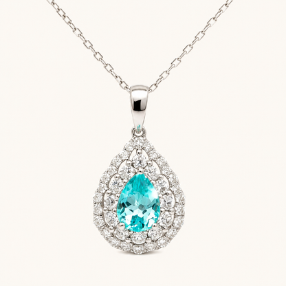 Collier Paraiba et Diamants