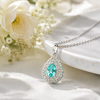 Collier Paraiba et Diamants