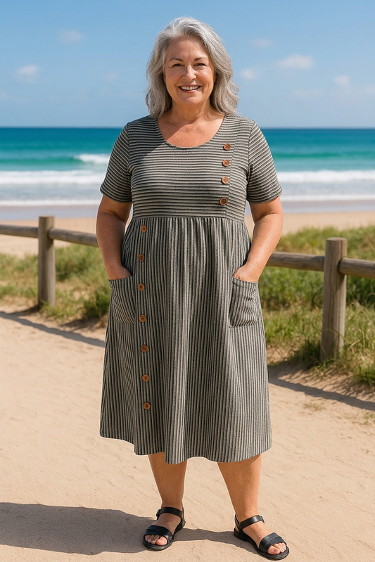 Frankie | Robe Midi Rayée