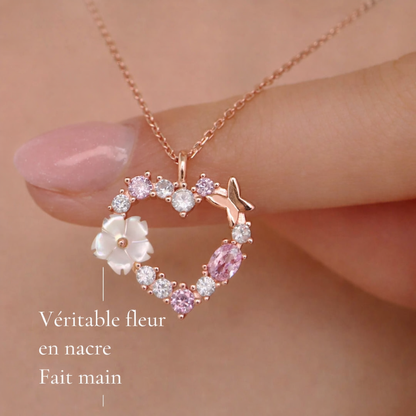Collier Cœur en Argent Plaqué Or Rose