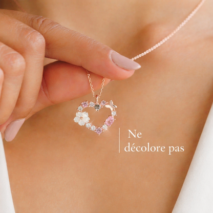 Collier Cœur en Argent Plaqué Or Rose