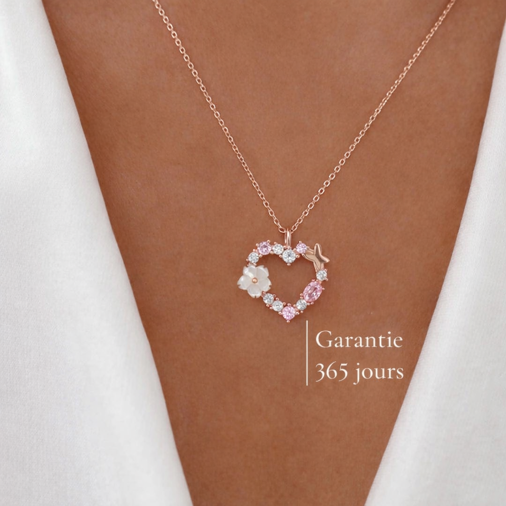 Collier Cœur en Argent Plaqué Or Rose