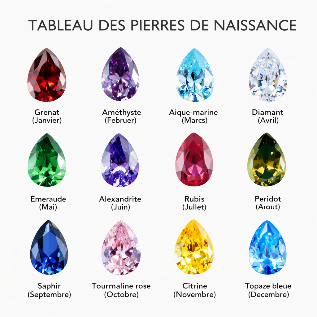 Collier Personnalisé Prénom & Pierre de Naissance