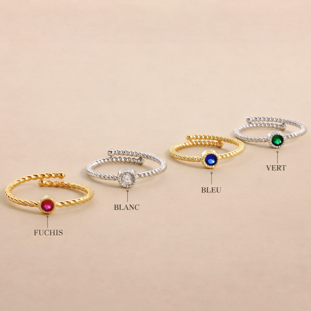 Bague Torsadée Pierre Raffinée