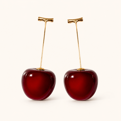 Boucles d’oreilles Cerise Rouge