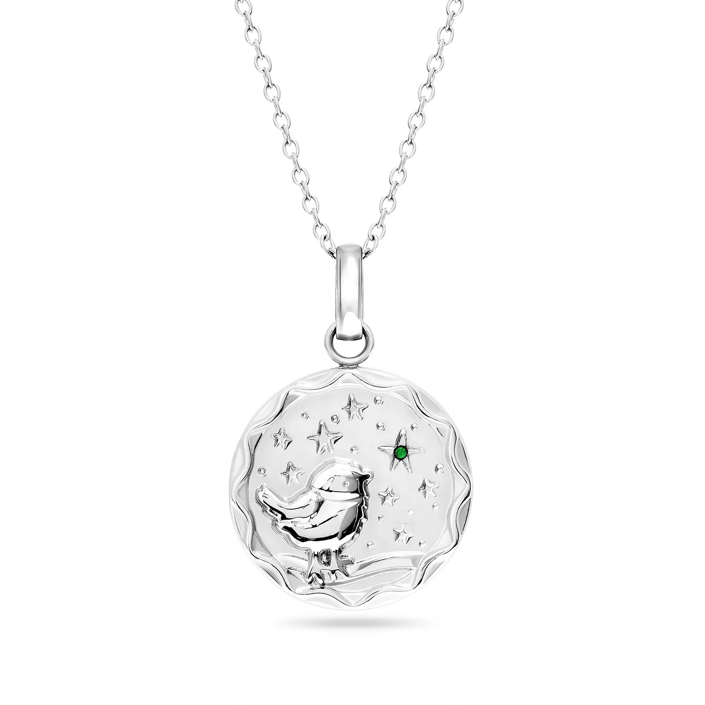 Collier médaille oiseau étoilé