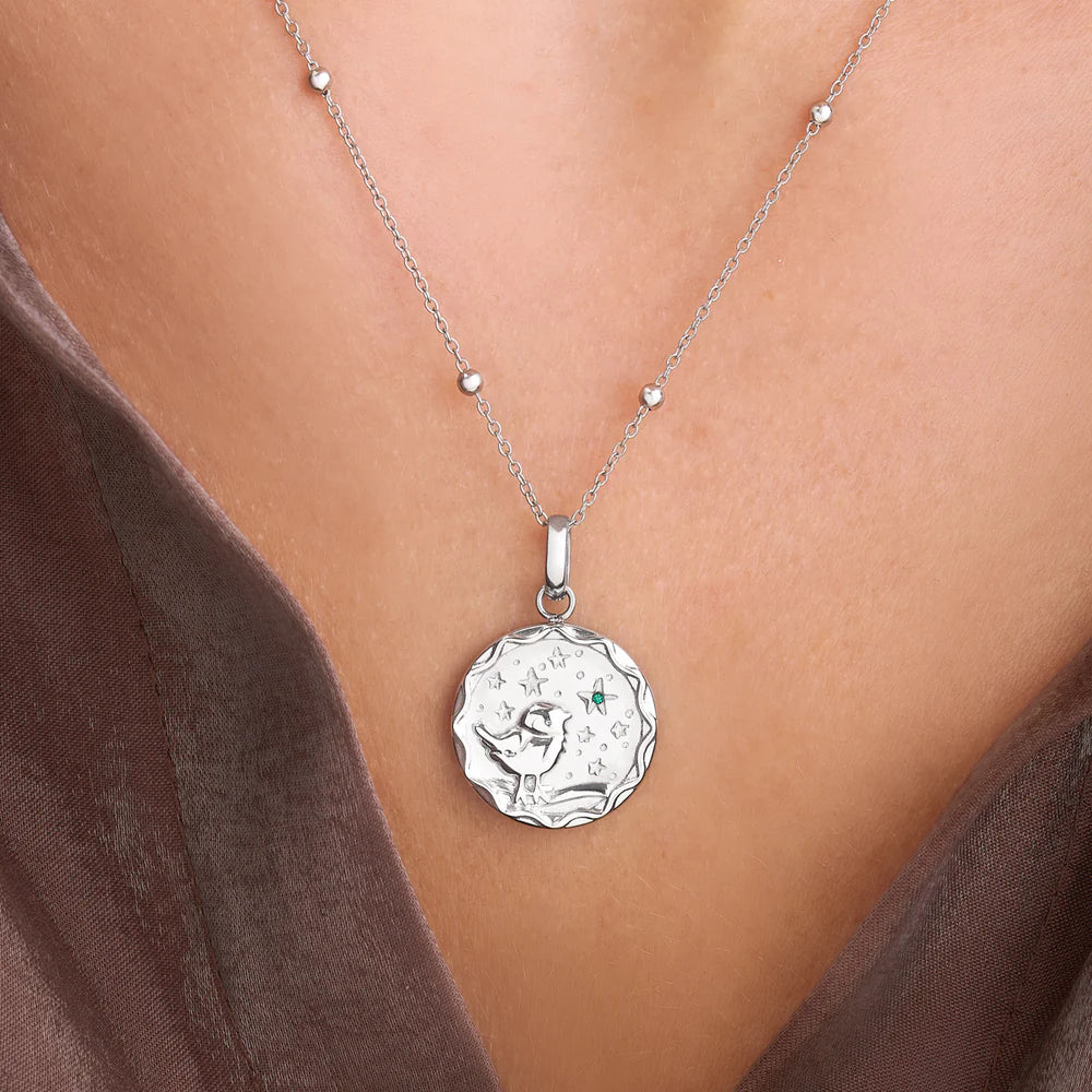 Collier médaille oiseau étoilé