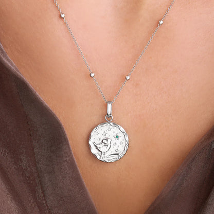 Collier médaille oiseau étoilé