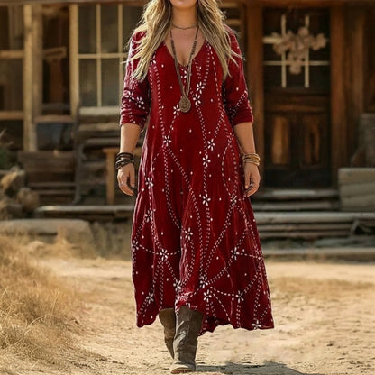Alma | Robe décontractée à manches longues inspirée du vintage