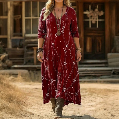 Alma | Robe décontractée à manches longues inspirée du vintage