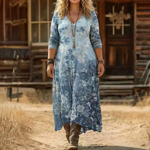 Lael | Robe décontractée à manches longues inspirée vintage