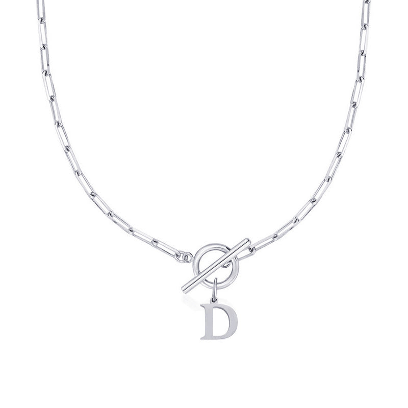 Collier Initiale Maille Trombone