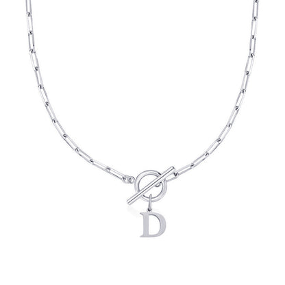 Collier Initiale Maille Trombone