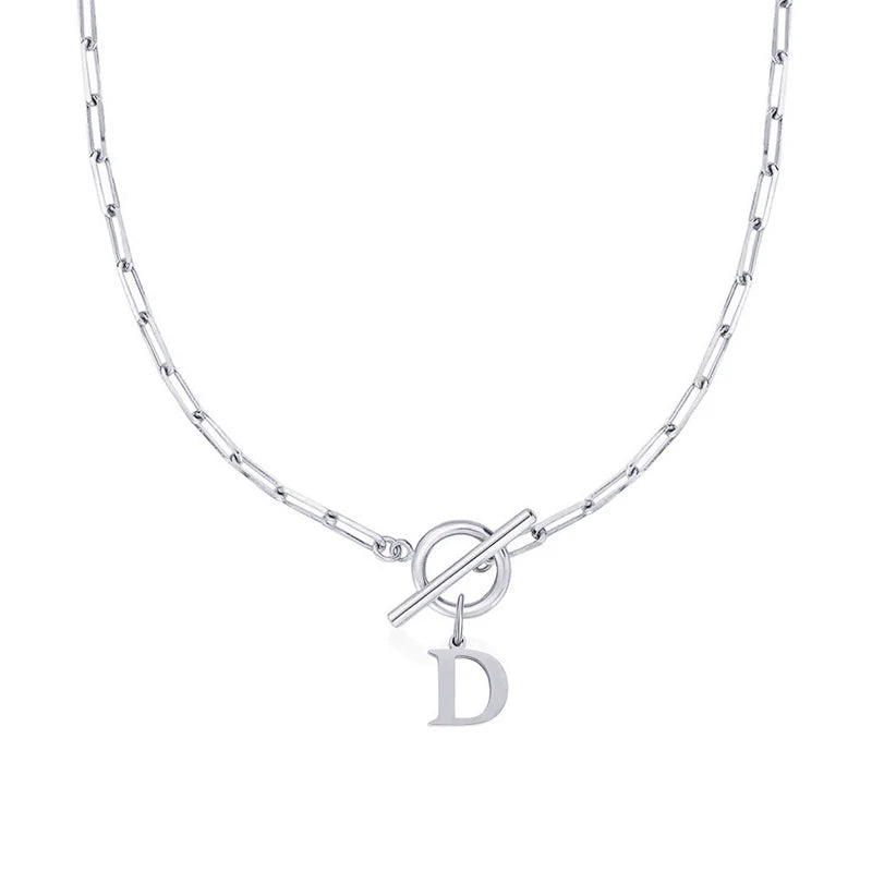 Collier Initiale Maille Trombone