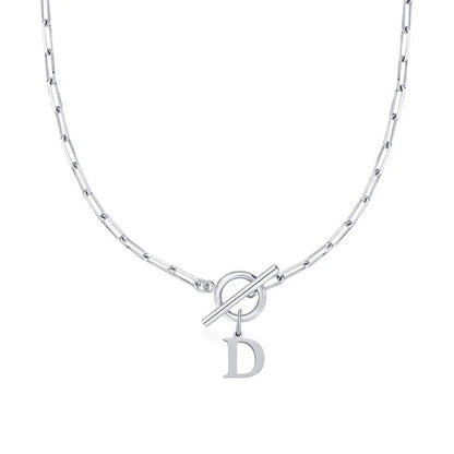 Collier Initiale Maille Trombone