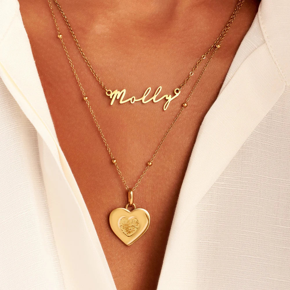 Collier Cœur Empreinte en Or