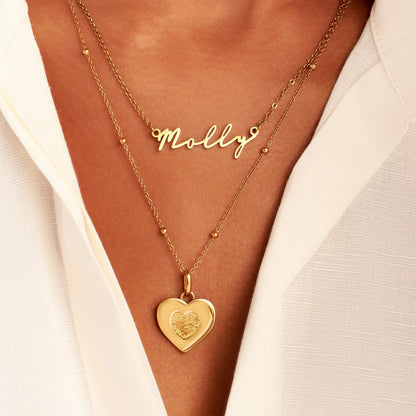 Collier Cœur Empreinte en Or
