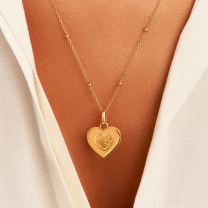 Collier Cœur Empreinte en Or