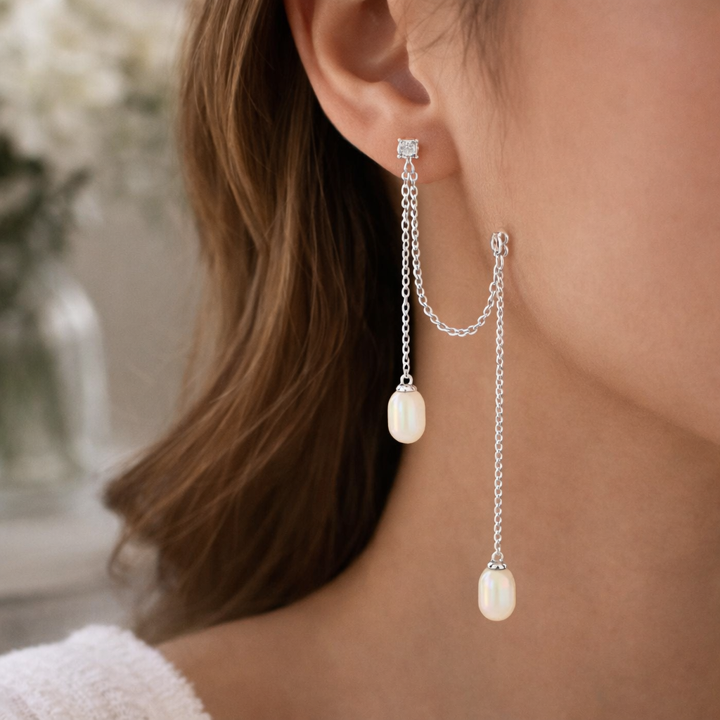 Boucles Perle Lien Délicat