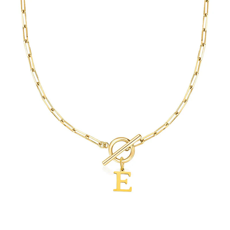 Collier Initiale Maille Trombone