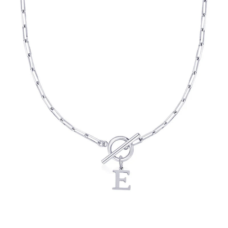 Collier Initiale Maille Trombone
