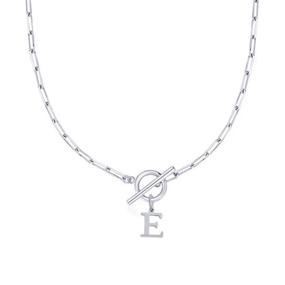 Collier Initiale Maille Trombone