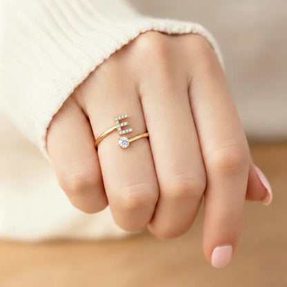 Bague Initiale Ajustable Minimaliste