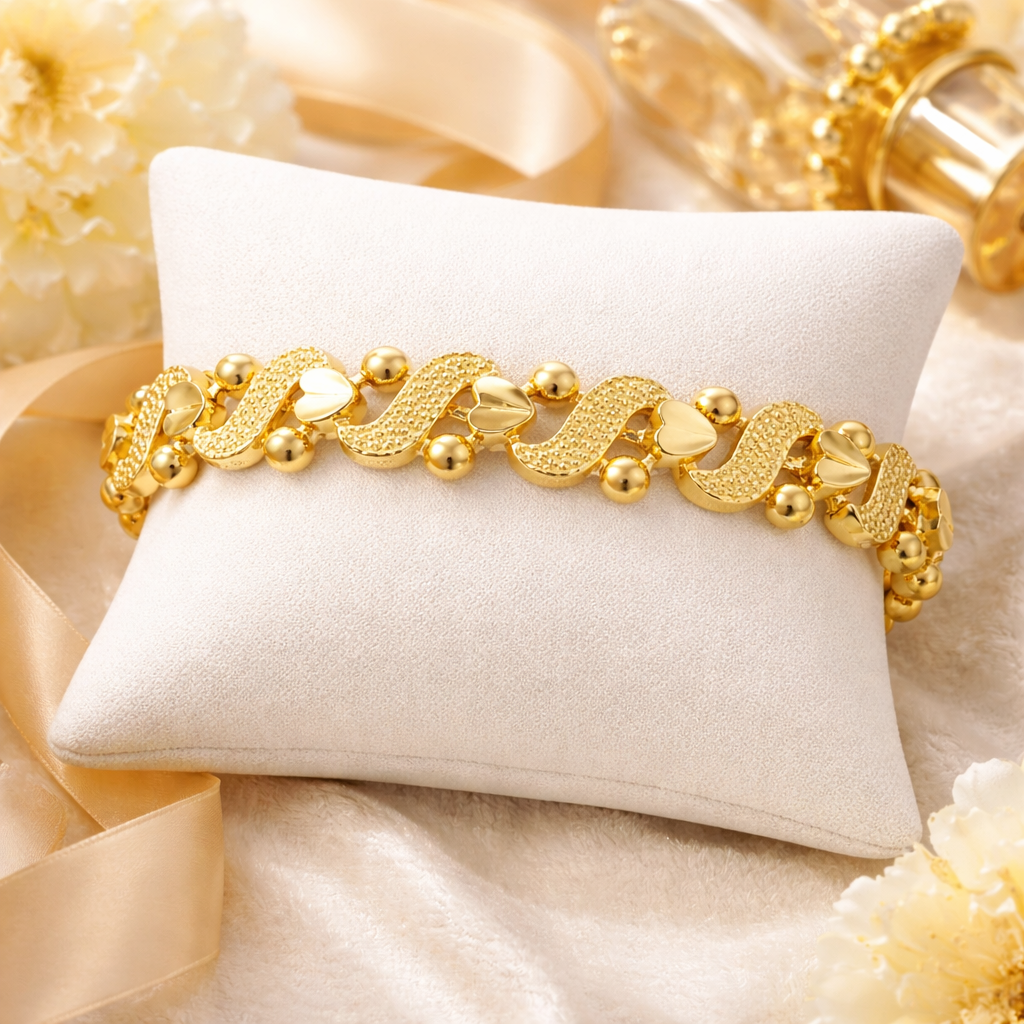 Bracelet Bright Gold, éclat sculpté