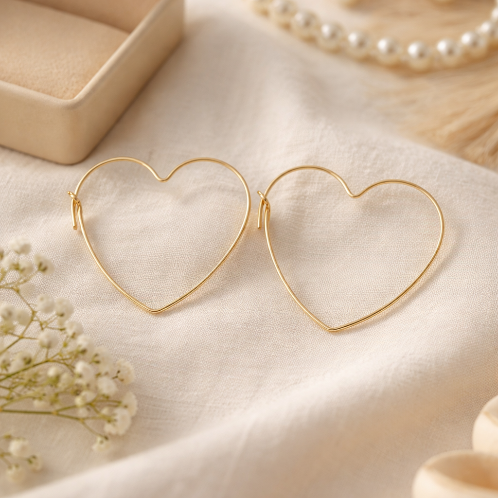 Boucles d'oreilles Cœur Épuré