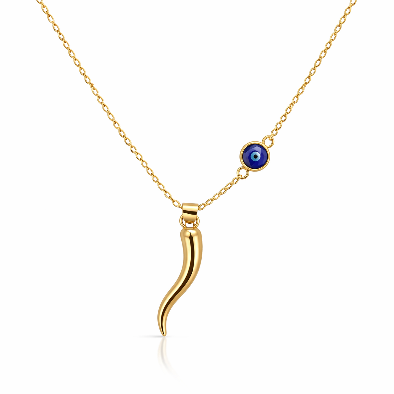 Collier Œil Cornicello Délicat