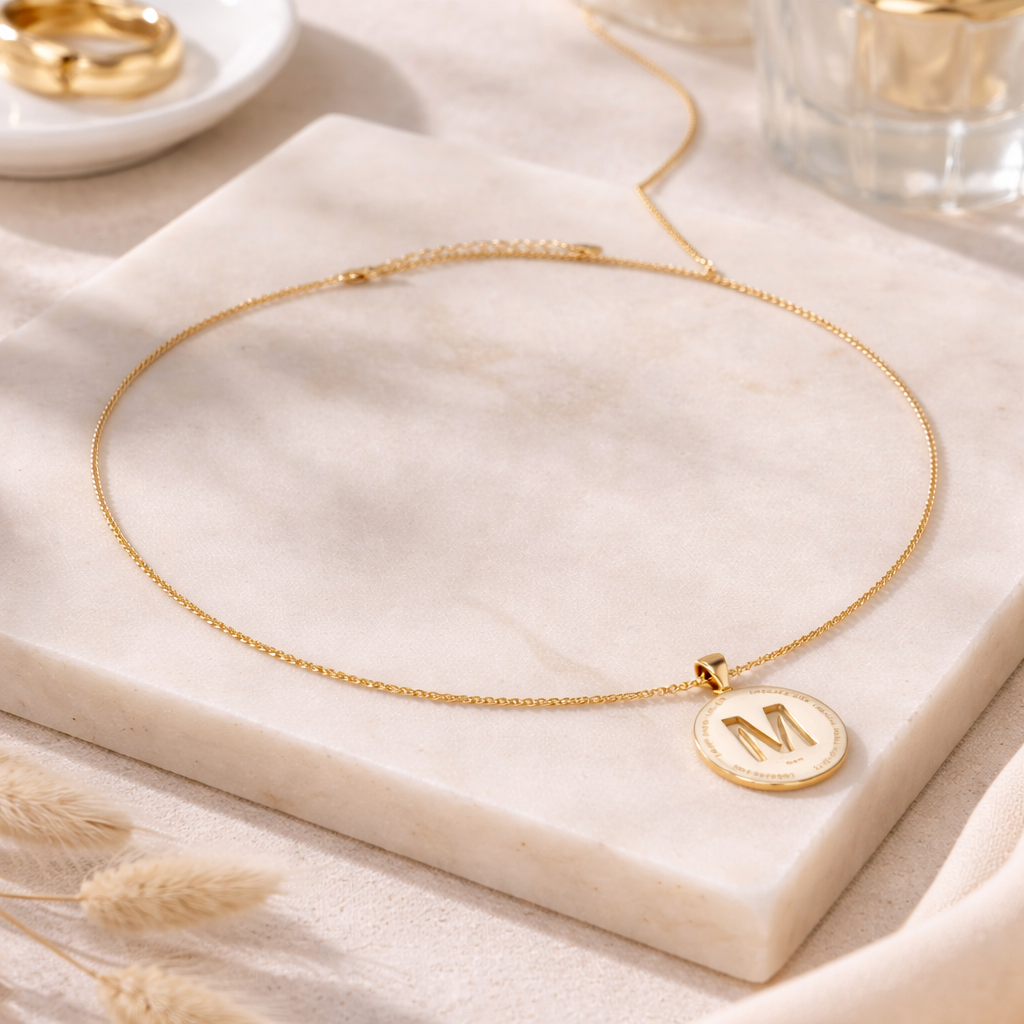 Collier Médaillon Initiale Élégant