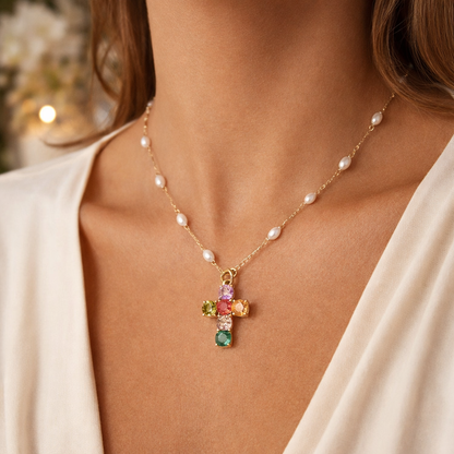 Collier Croix Zircon
