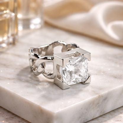 Bague Carrée Éclat Minimaliste