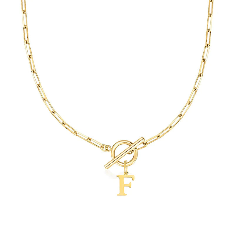 Collier Initiale Maille Trombone