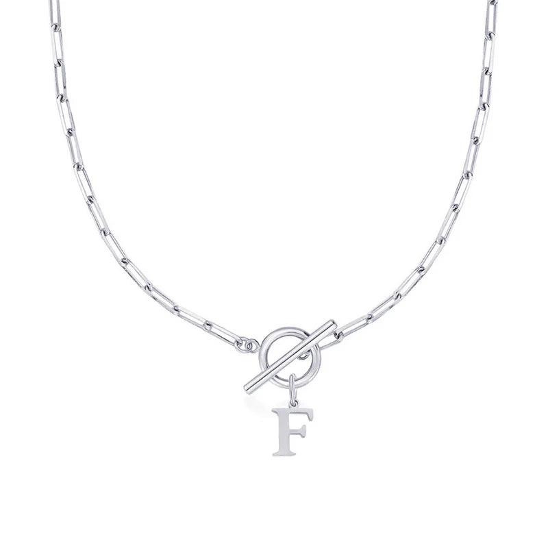 Collier Initiale Maille Trombone