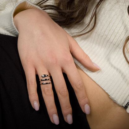 Bague serpent aux lignes fluides