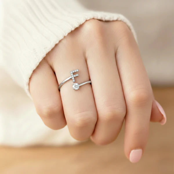 Bague Initiale Ajustable Minimaliste