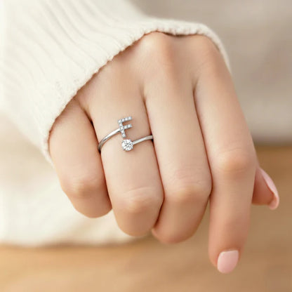 Bague Initiale Ajustable Minimaliste