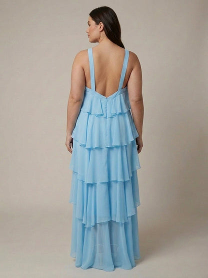 Robe Maxi à Volants Fleurie