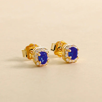Boucles d'oreilles avec zircon ovale