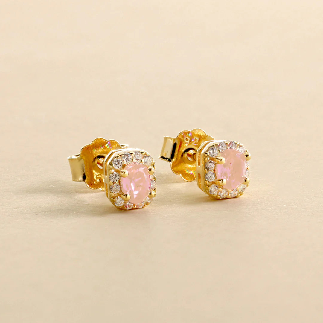 Boucles d'oreilles avec zircon ovale