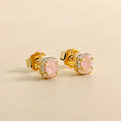 Boucles d'oreilles avec zircon ovale