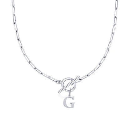 Collier Initiale Maille Trombone