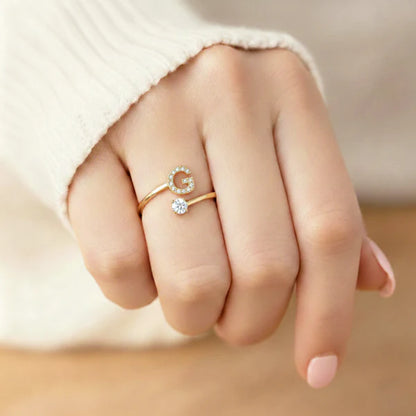 Bague Initiale Ajustable Minimaliste