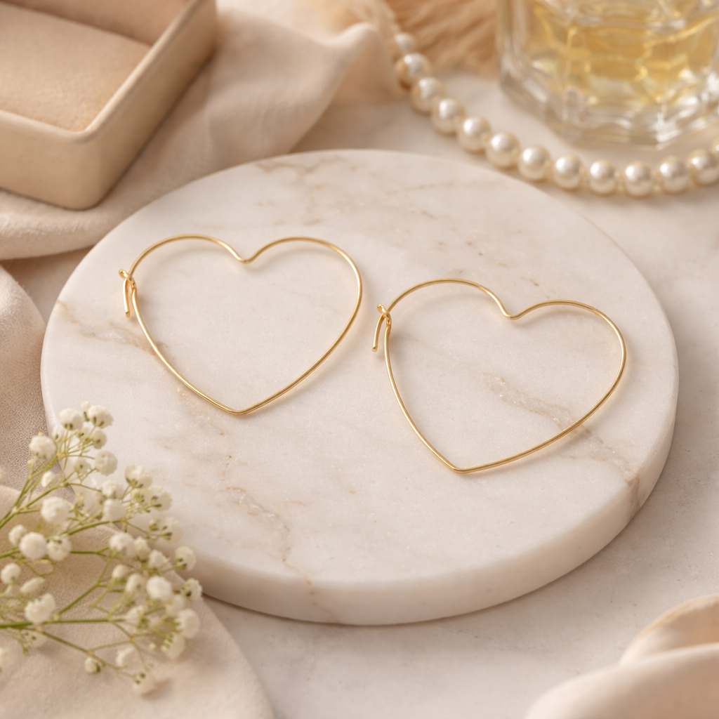 Boucles d'oreilles Cœur Épuré