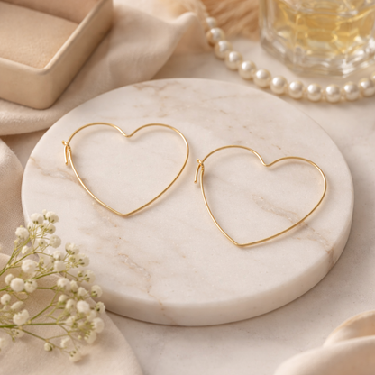 Boucles d'oreilles Cœur Épuré
