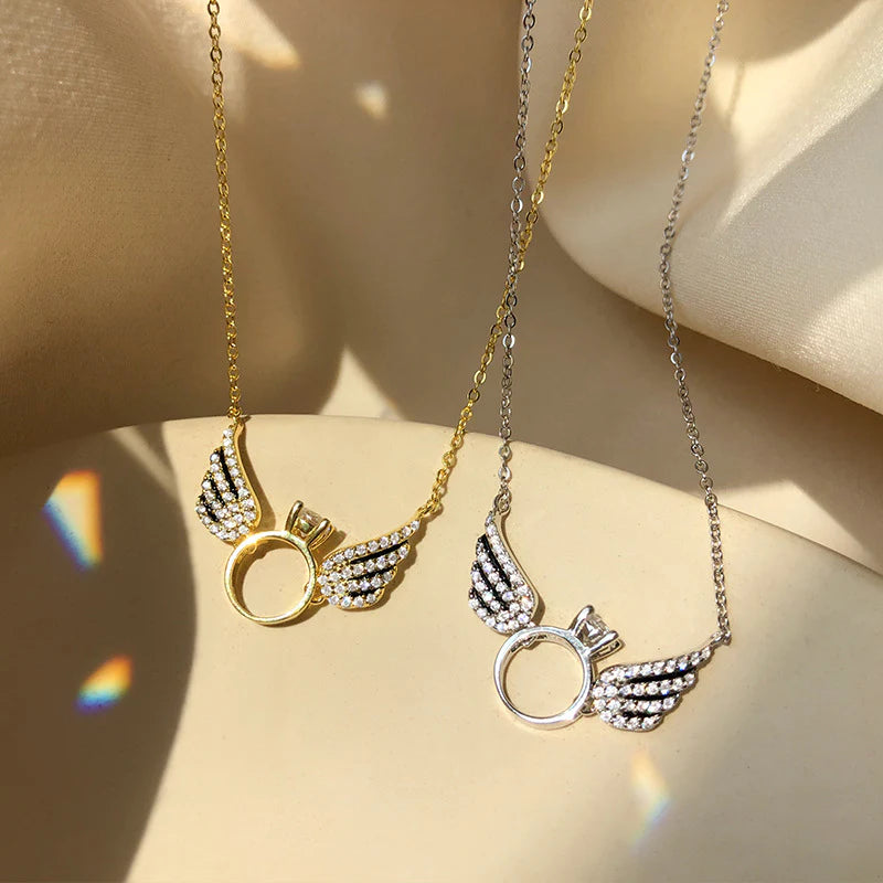 Bague et collier ailes d'ange